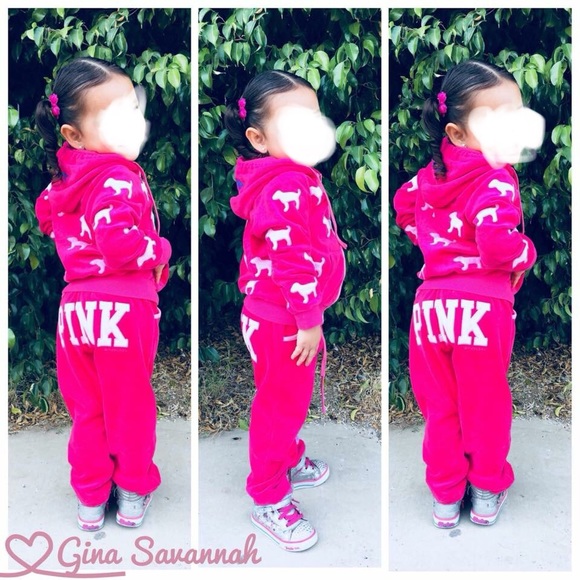 PINK Victoria's Secret Other - Pink puppy Velour jumpsuit